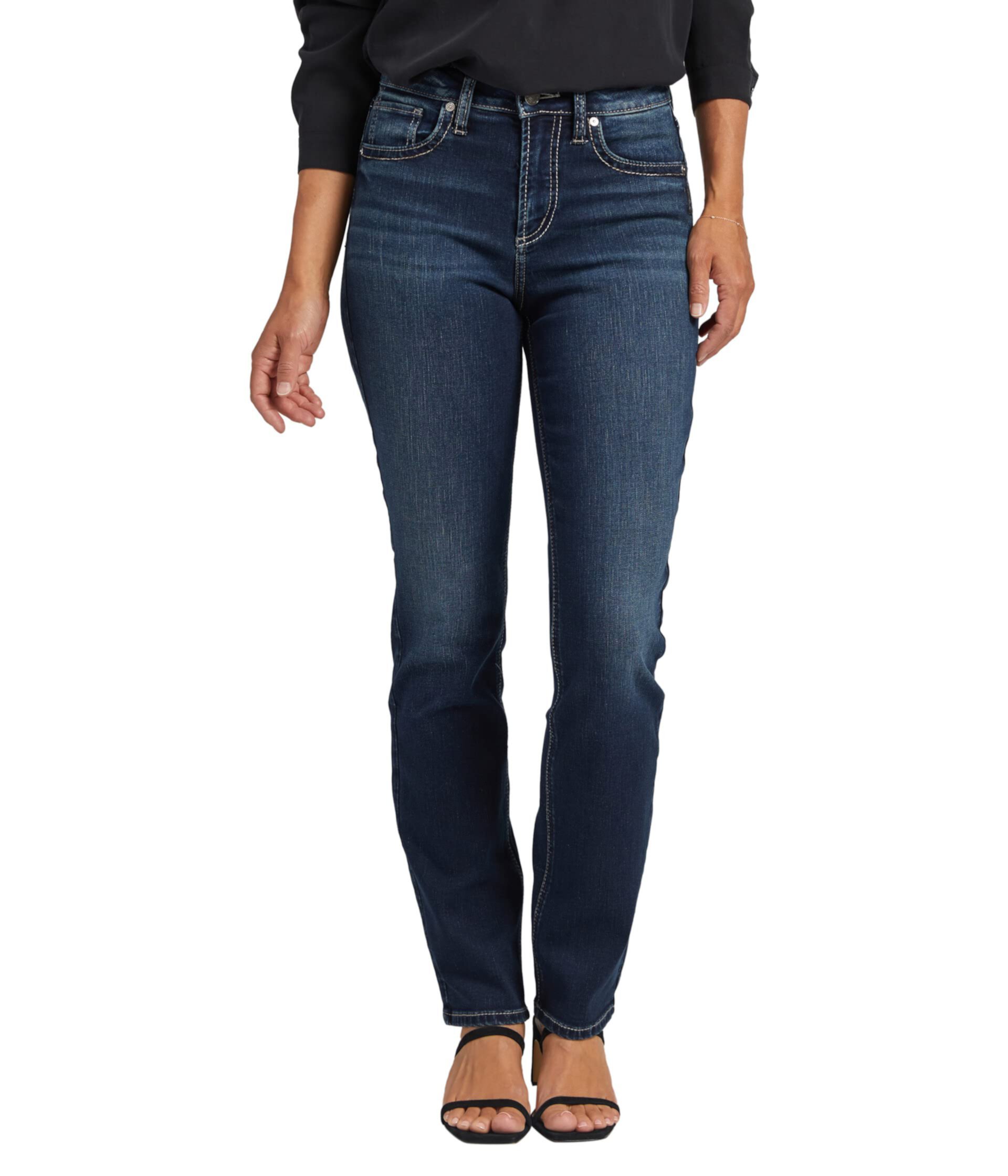 Avery High-Rise Straight Leg Jeans L94443EDB457 Silver Jeans Co.