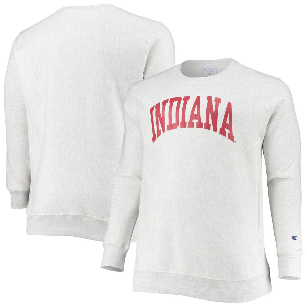 Мужская Футболка Champion Ash Indiana Hoosiers Big & Tall Reverse Weave Fleece Champion