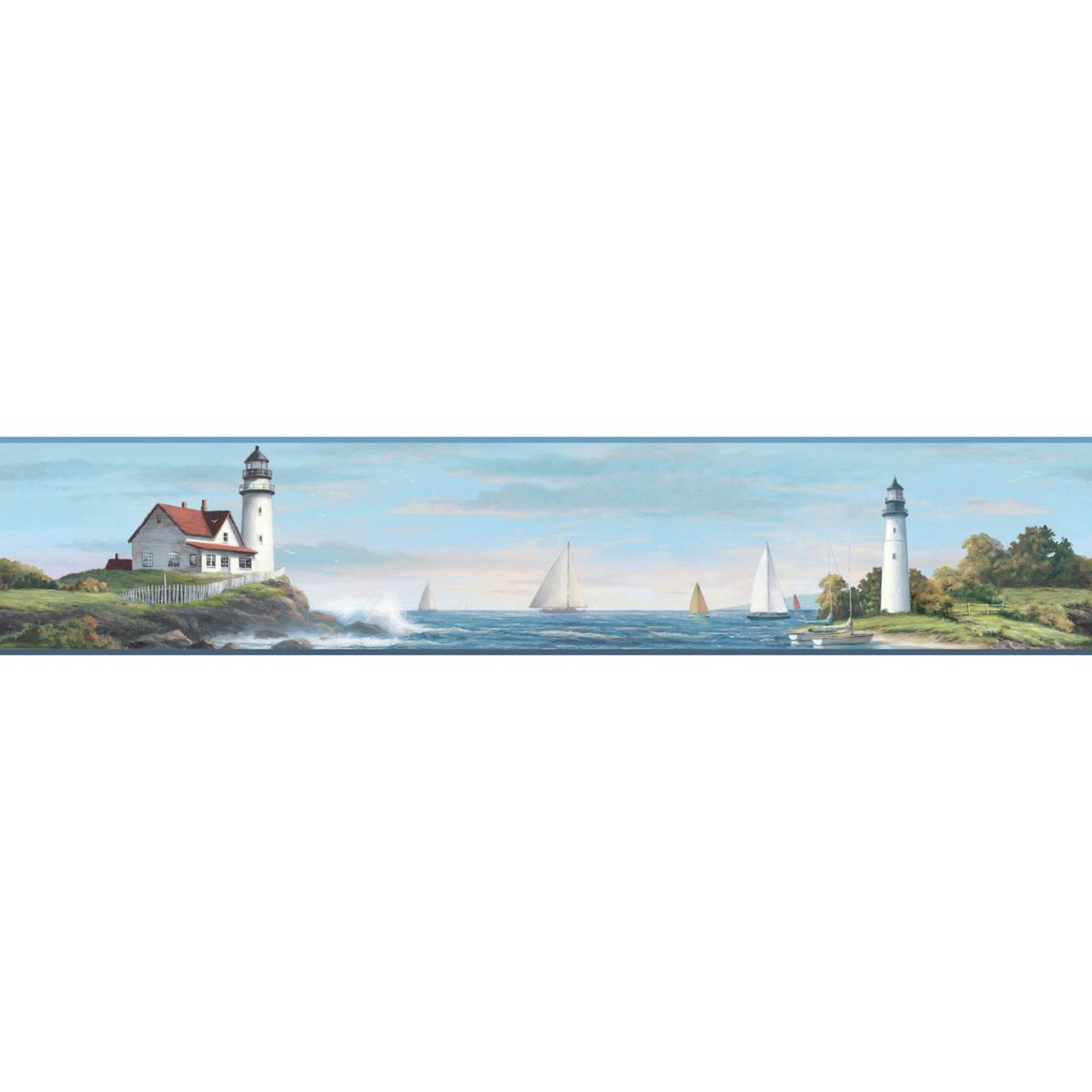 Border Portfolio II Sail Lighthouse Border Съемные обои York Wallcoverings