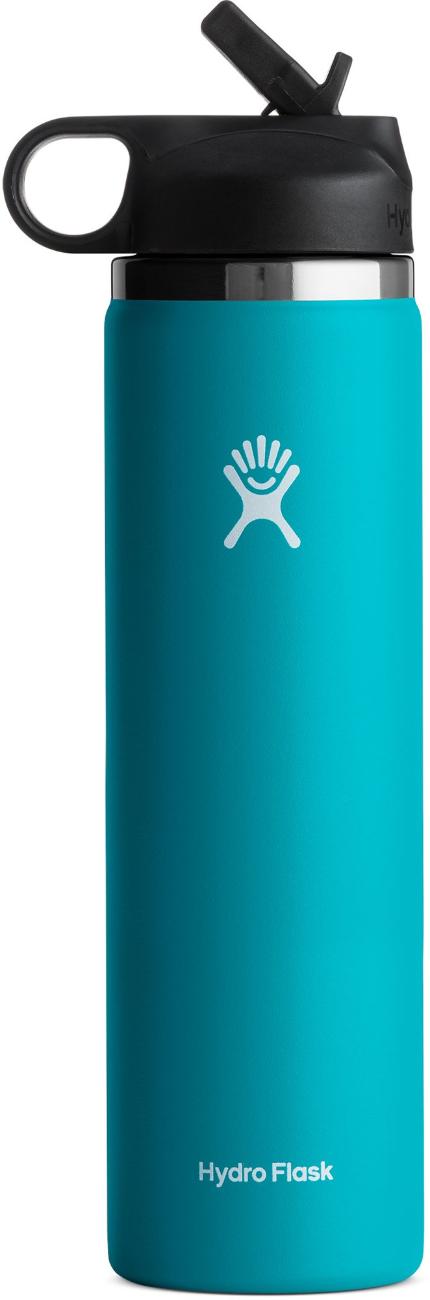 Вакуумная бутылка для воды с широкой горловиной и соломенной крышкой - 24 эт. унция Hydro Flask