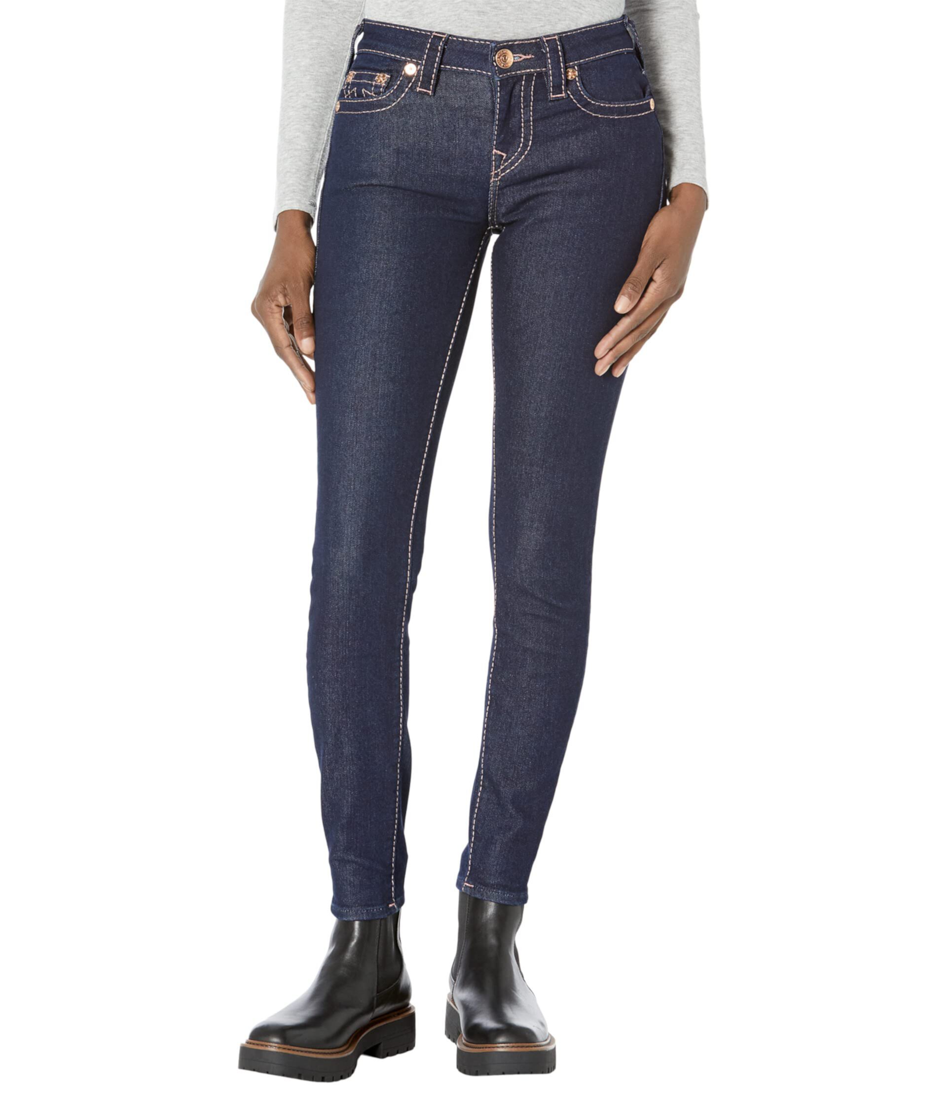 Lurex Jennie Mid-Rise Super Skinny Big T in Rinse True Religion