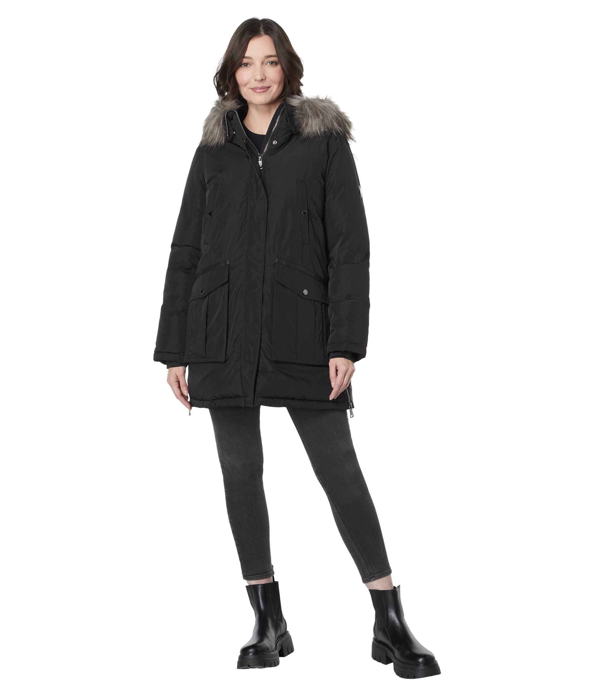 Camuto женская теплая зимняя куртка-парка в тяжелом весе пальто Vince Camuto