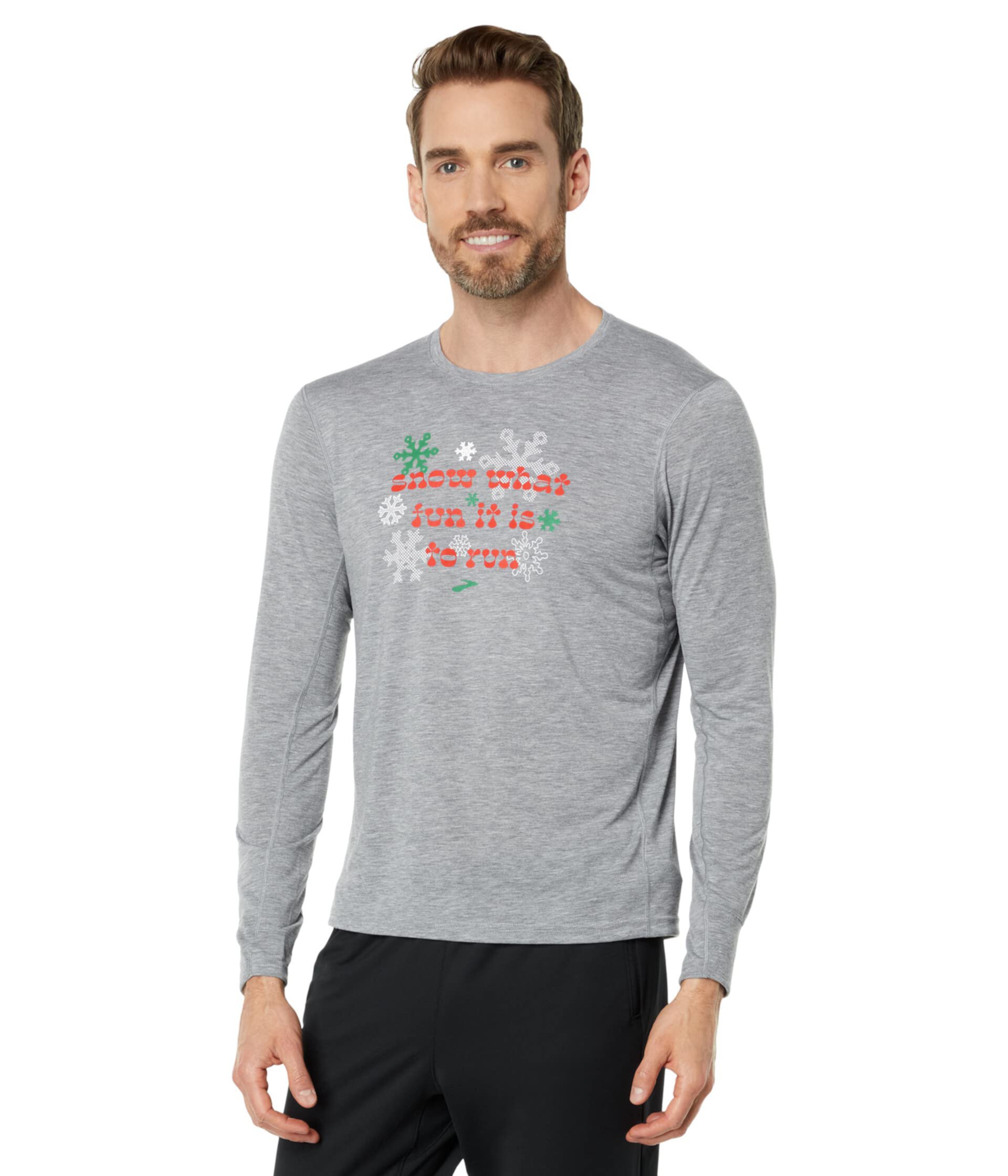 Run Merry Distance Graphic Long Sleeve Brooks