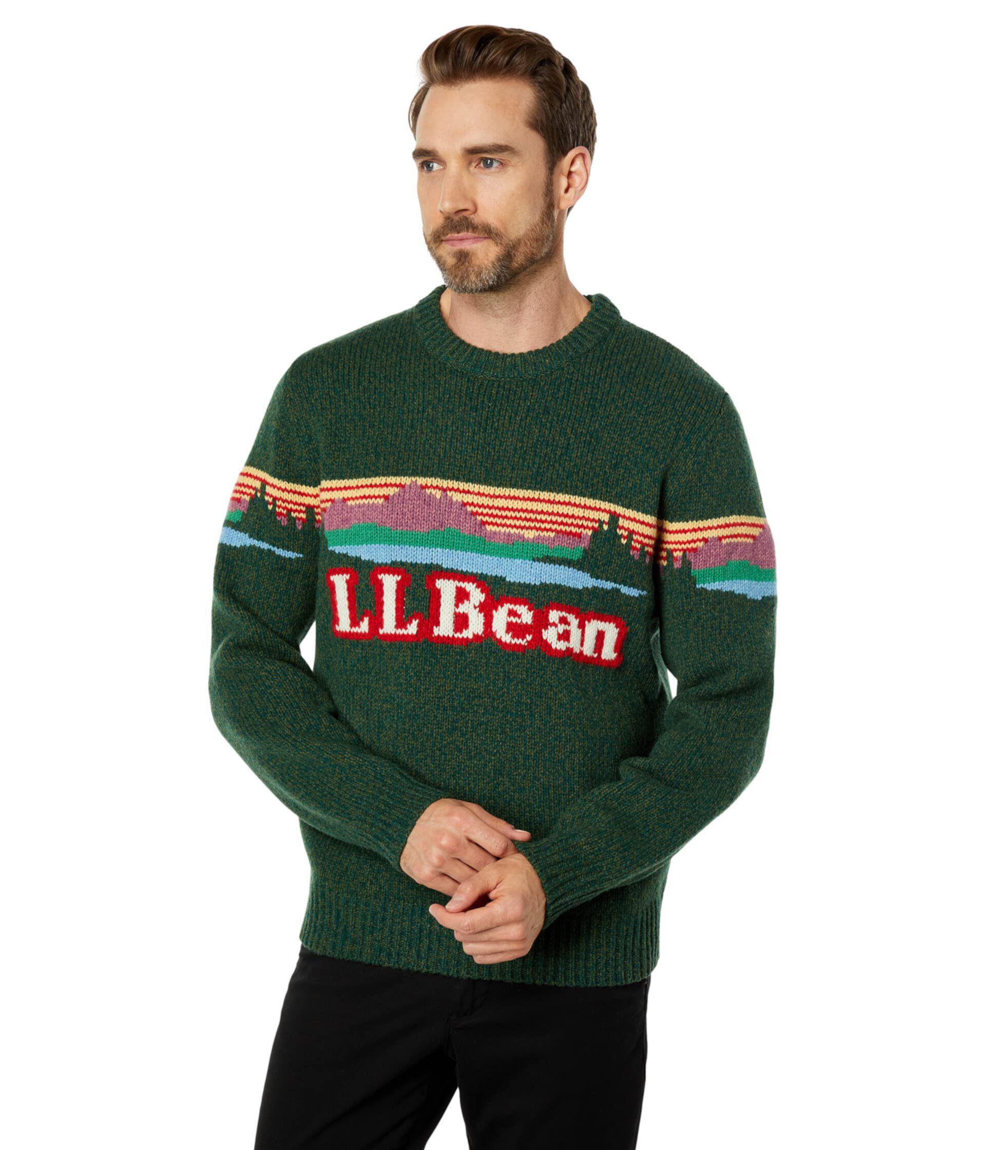 Мужской Свитер L.L.Bean Classic Raggwool Crew Sweater Intarsia L.L.Bean