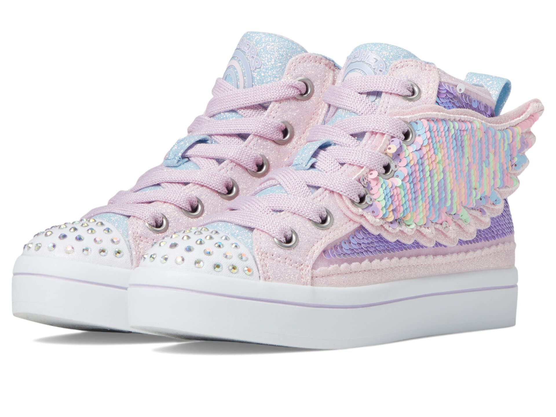 Кроссовки для детей Skechers Kids Twinkle Toe-Flip Kicks-Twi-Lites 2.0 с шнуровкой и застежкой-молнией Skechers Kids