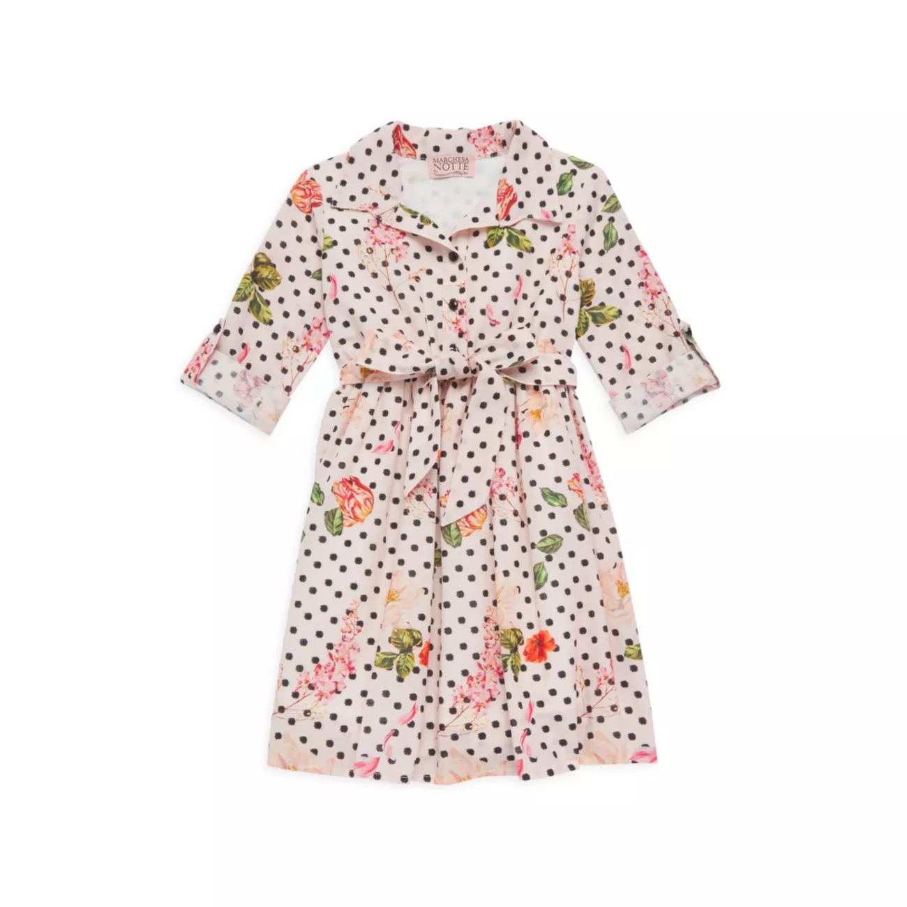 Платье-тренч с цветочным узором в горошек для девочек Marchesa Notte