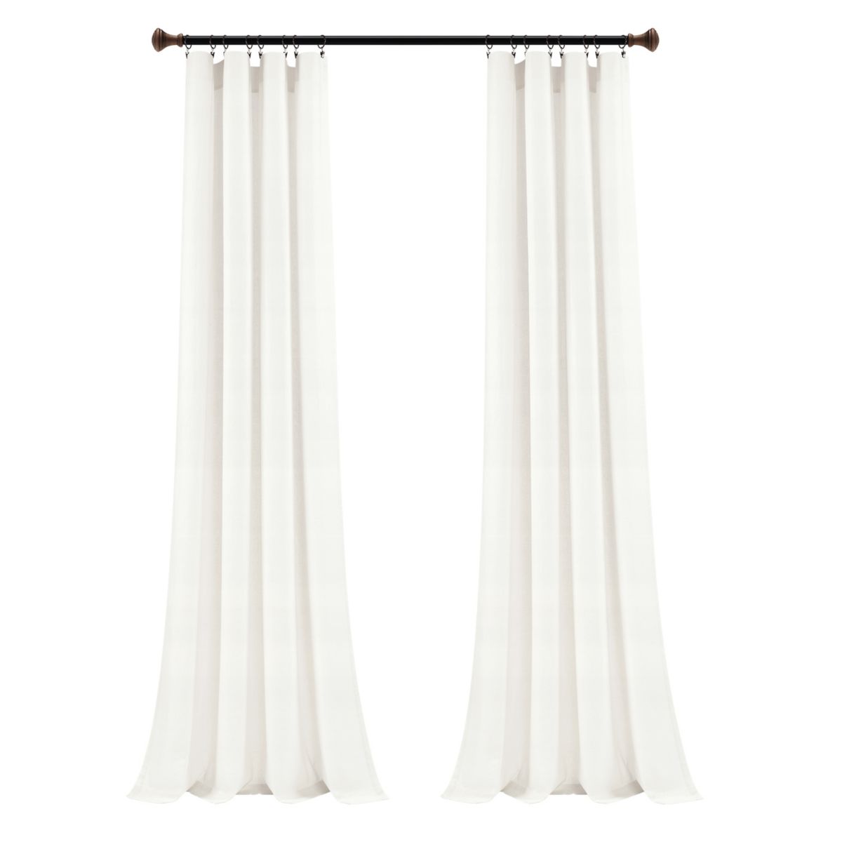 Lush Decor Belgian Flax Prewashed Linen Rich Cotton Blend Window Curtain Panel Lush Décor