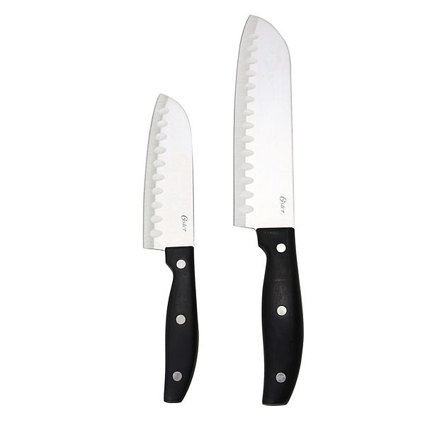 Oster Cocina Granger Набор из 2 ножей Santoku из нержавеющей стали с черными ручками Oster Cocina