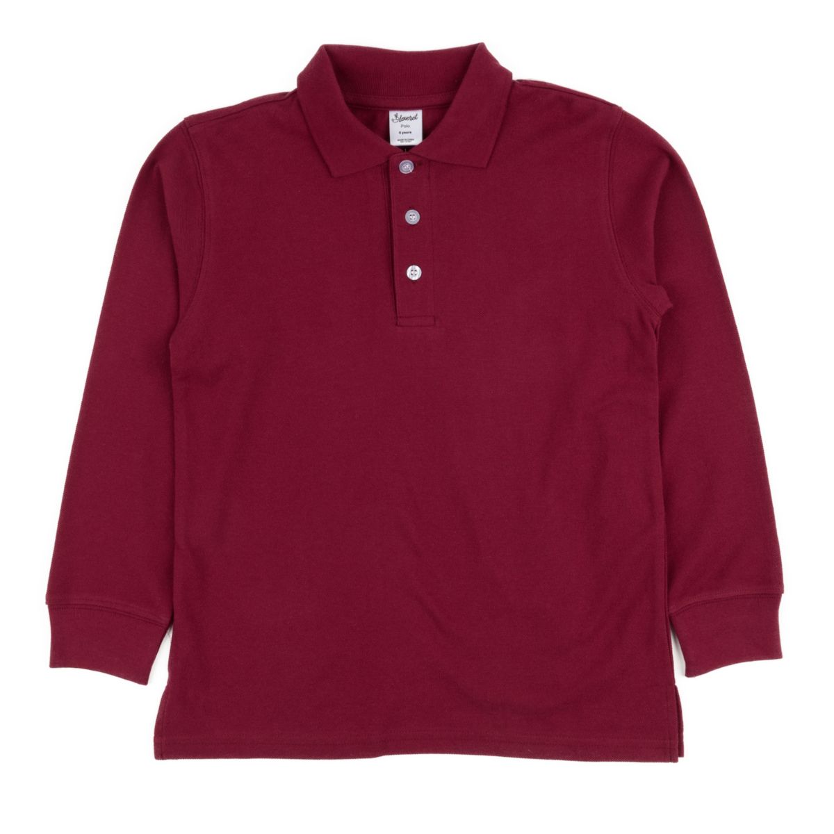 Рубашка поло из хлопка с длинными рукавами Leveret, темно-бордовая, 4 года Leveret