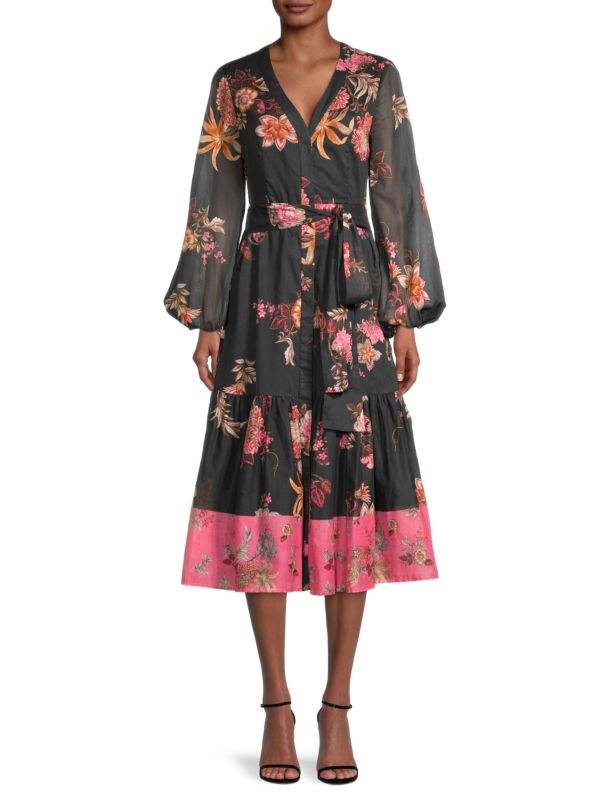Платье миди Denise с поясом и цветочным принтом Kobi Halperin