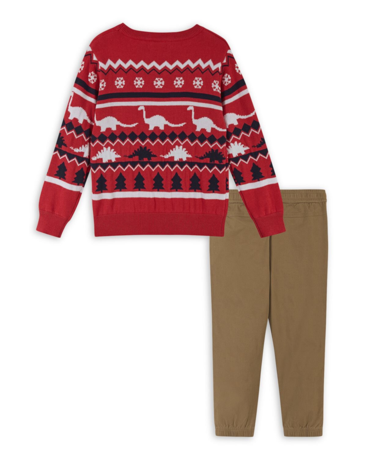 Маленький мальчик &amp; Жаккардовый праздничный свитер для мальчика &amp; Комплект брюк Andy & Evan