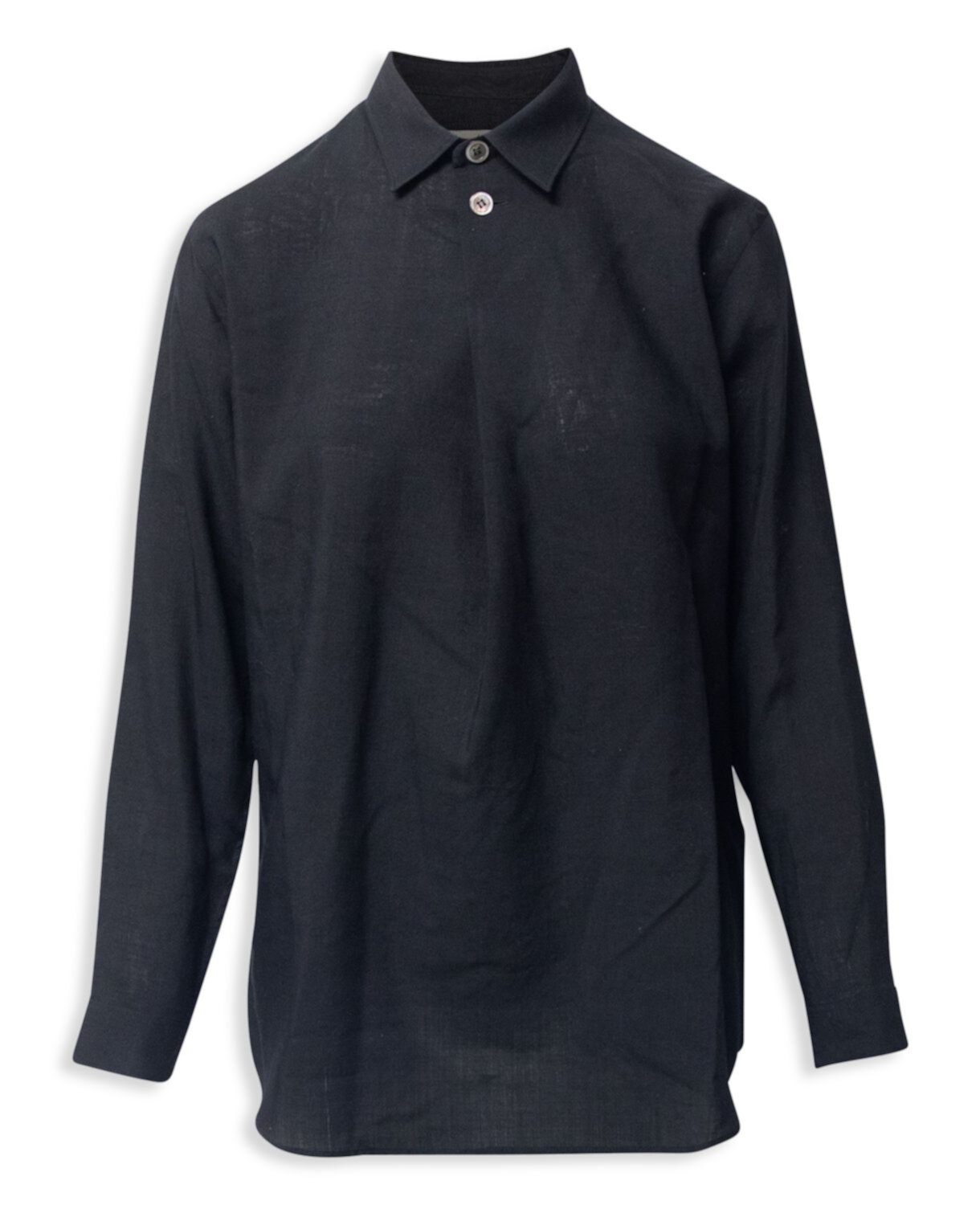 Черная шерстяная рубашка с воротником Yohji Yamamoto Yohji Yamamoto
