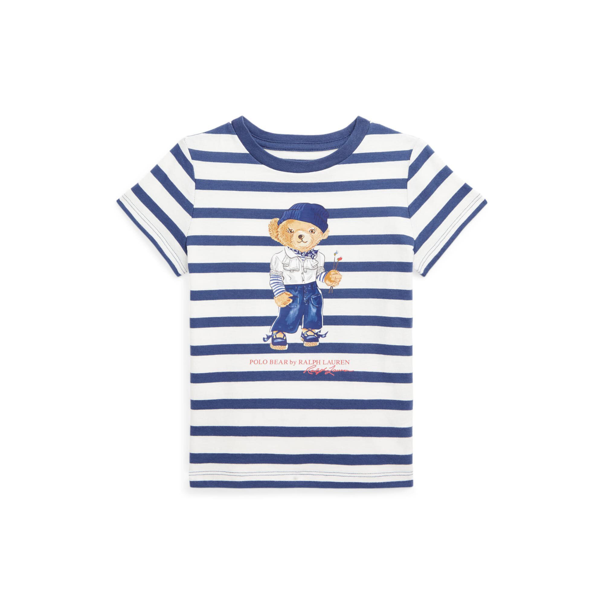 Полосатая хлопковая футболка Polo Bear (для малышей) Polo Ralph Lauren