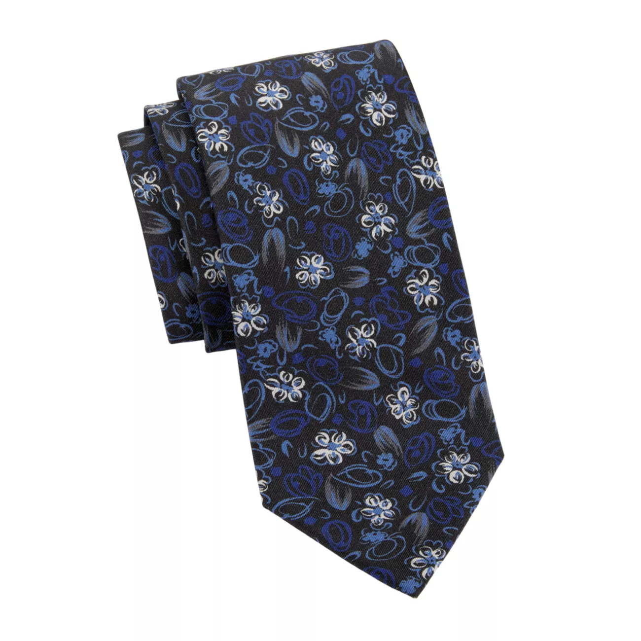 Шелковый галстук с цветочным принтом ISAIA