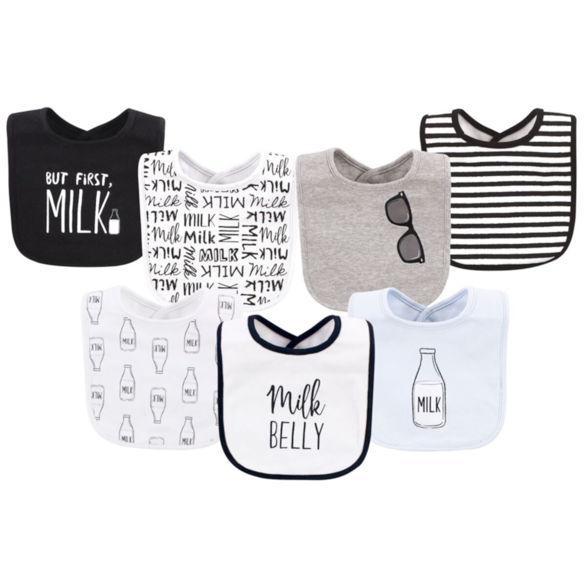 Слюнявчик Little Treasure Baby Boy Cotton Bibs, Milk Belly, One Size Little Treasure