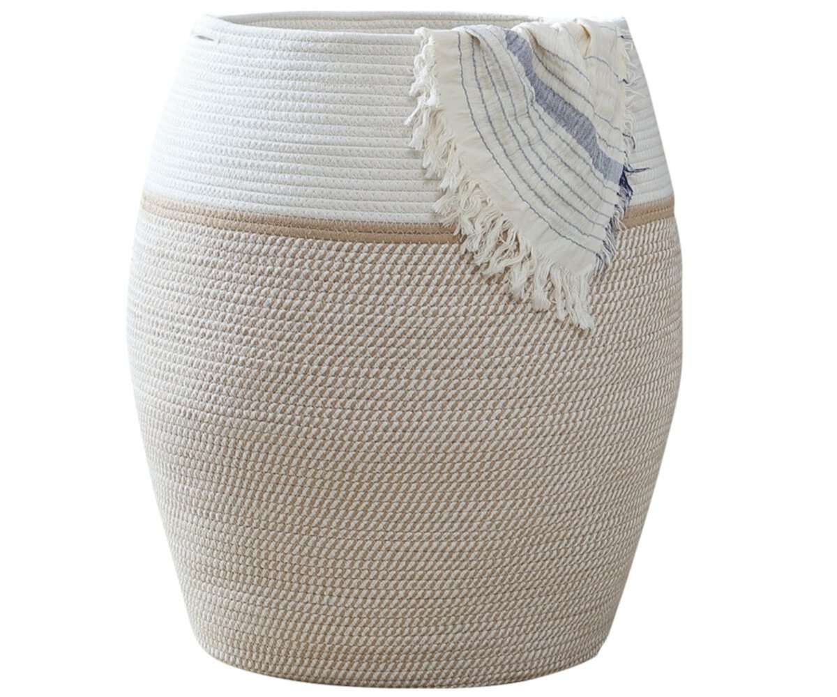 Ornavo Home Extra Large Woven Cotton Rope Tall 25&#34; Height Laundry Hamper Basket with Handles Ornavo Home