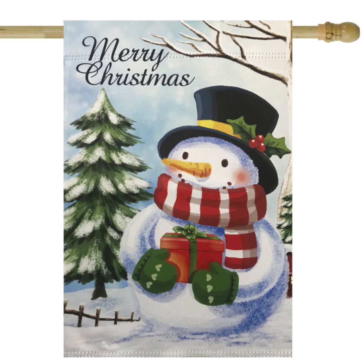 Merry Christmas and Snowman Outdoor Garden Flag 28&#34; x 40&#34; Christmas Central