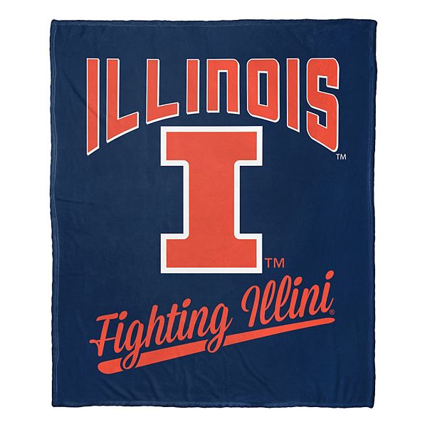 Плед с гладкой текстурой Illinois Fighting Illini, 127 см х 152 см, теплый и уютный, полиэстер The Northwest