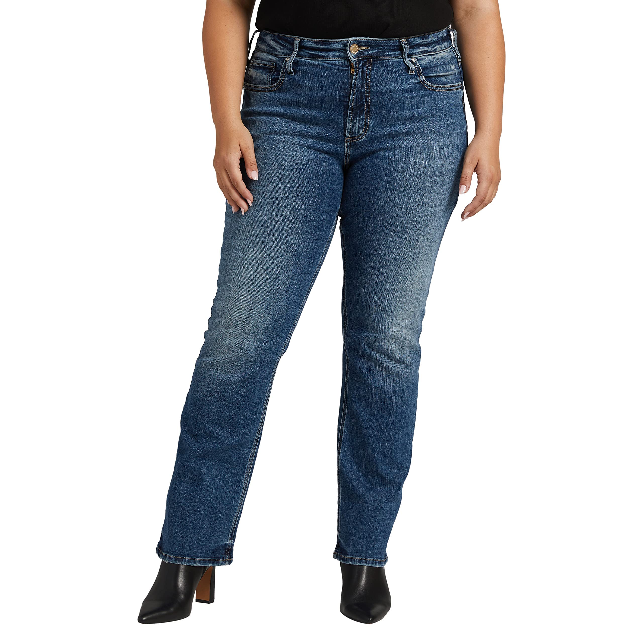 Узкие зауженные джинсы Avery с высокой посадкой больших размеров W94627EKC342 Silver Jeans Co.