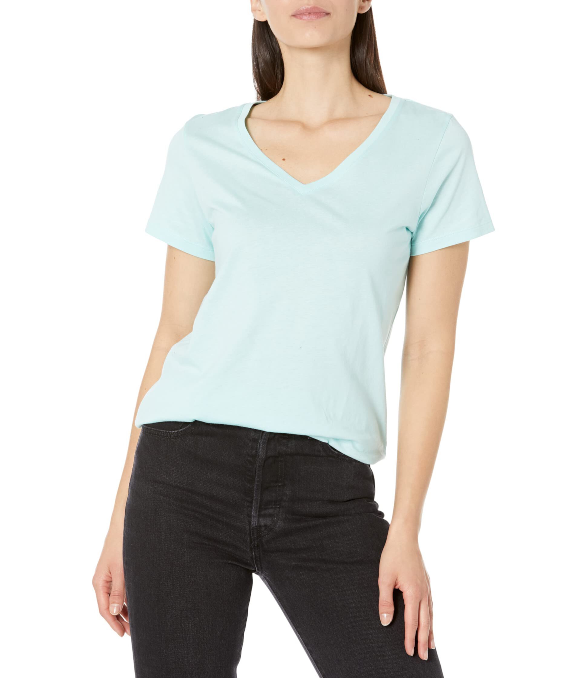 Женская футболка для сна с коротким рукавом и v-образным вырезом HUE HUE