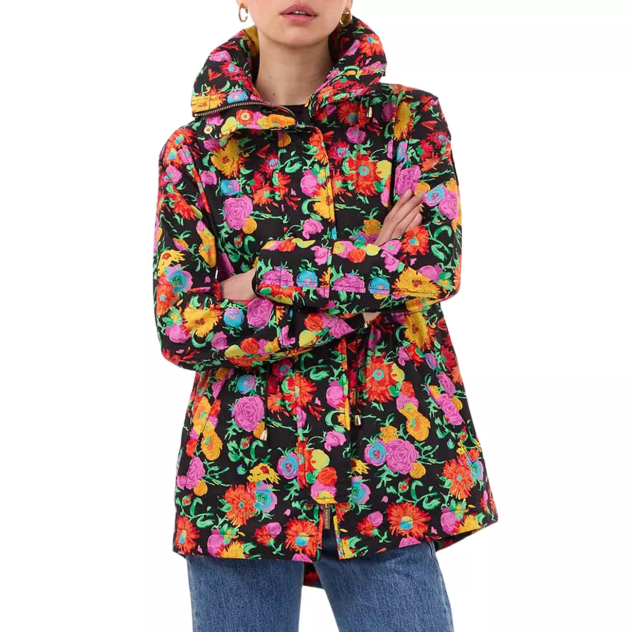Узорчатая куртка на молнии с цветочным принтом GORSKI