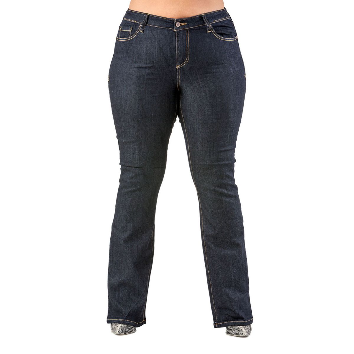 Женские облегающие джинсы из эластичного денима больших размеров с пышной посадкой, обрезанные под сапоги Poetic Justice