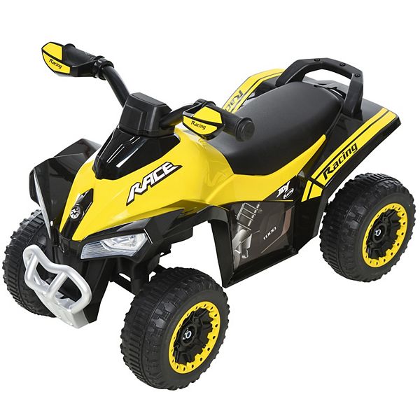 Aosom NO Power Ride on Car for Kids 4 Wheel Foot to Floor Sliding Walking Push Along ATV Toy for 18 36 Months Pink Aosom