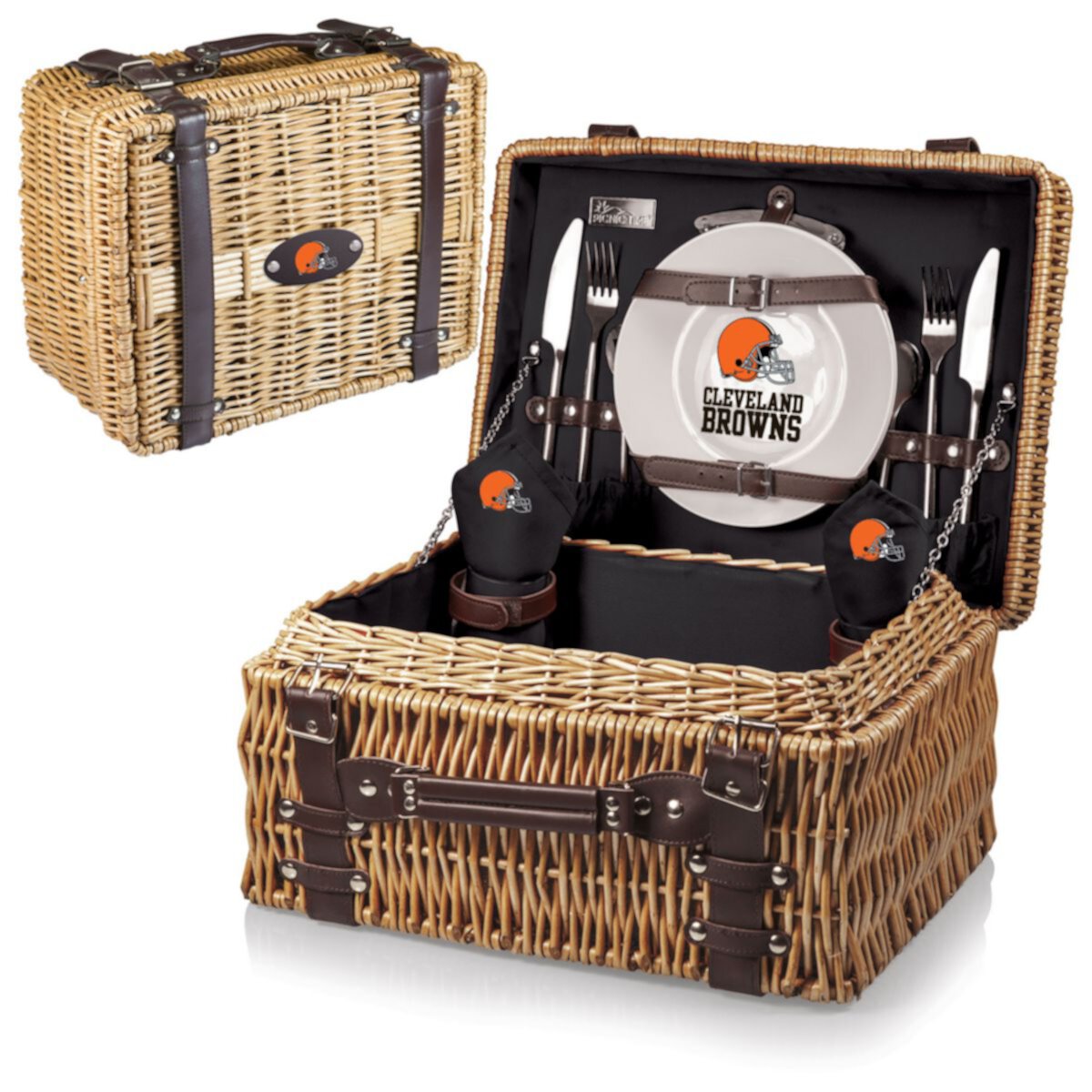 Корзина для пикника Picnic Time Cleveland Browns Champion с сервисом на 2 персоны Picnic Time