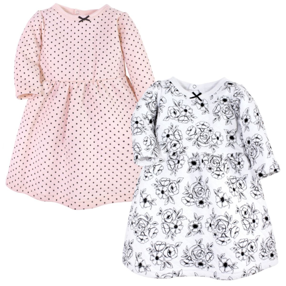 Hudson Baby Хлопчатобумажные платья для младенцев и девочек дошкольного возраста, черный туалетно-розовый Hudson Baby