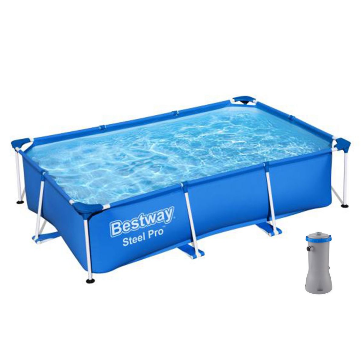 Bestway 8.5t x 5.5ft x 24in Rectangular Above Ground Pool Frame with Filter Pump Bestway