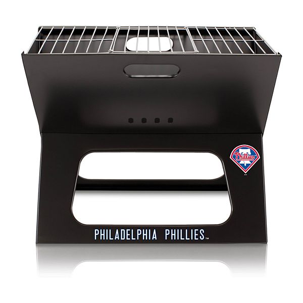 Портативный гриль Picnic Time Philadelphia Phillies X-Grill с хромированными решетками, 18.5" x 11", черный, в чехле Picnic Time