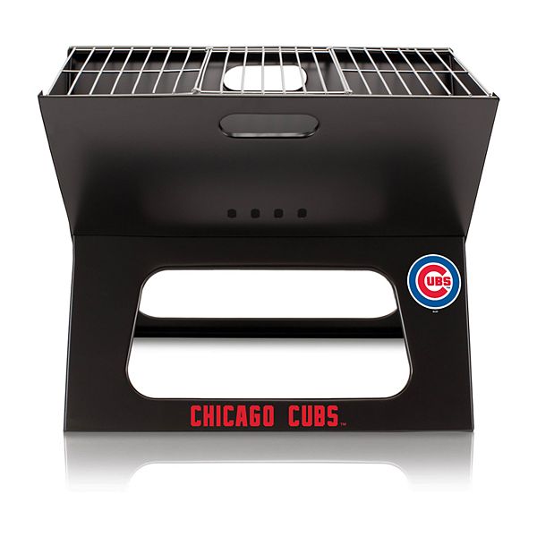 Портативный гриль Picnic Time Chicago Cubs X-Grill - складной, 18.5 дюймов х 11 дюймов, с хромированными решетками и чехлом Picnic Time