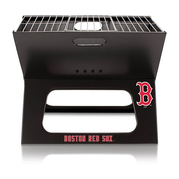 Портативный гриль Boston Red Sox Picnic Time X-Grill, складывающийся, 47 см х 28 см, с чехлом из 600D полиэстера, для пикника и кемпинга Picnic Time