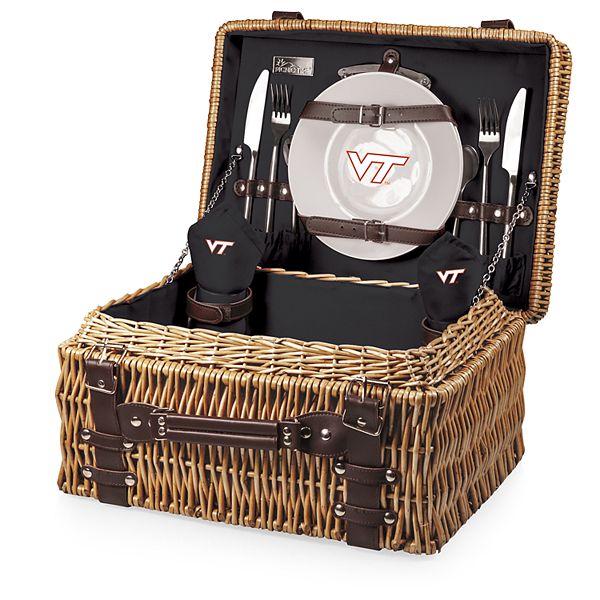 Набор для пикника Picnic Time Virginia Tech Hokies - Корзина, посуды на 2 человека, из ивы, 8" х 12" х 16" Unbranded