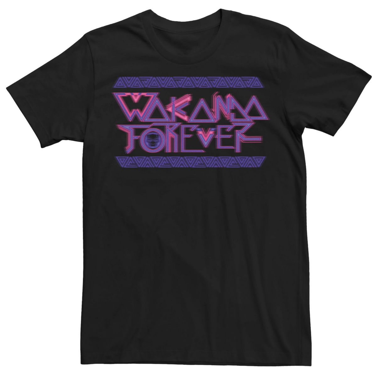 Мужская футболка с неоновым логотипом Marvel Wakanda Forever Tribal Licensed Character