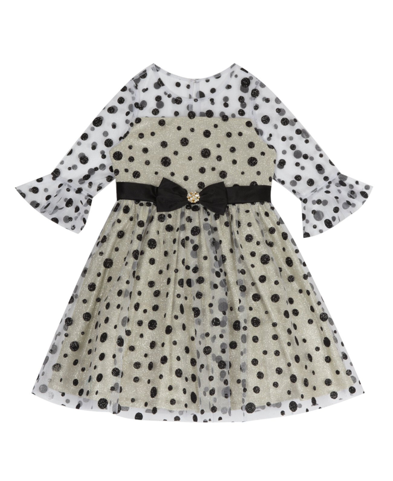 Сетчатое платье с блестками в горошек для девочек для малышей Rare Editions