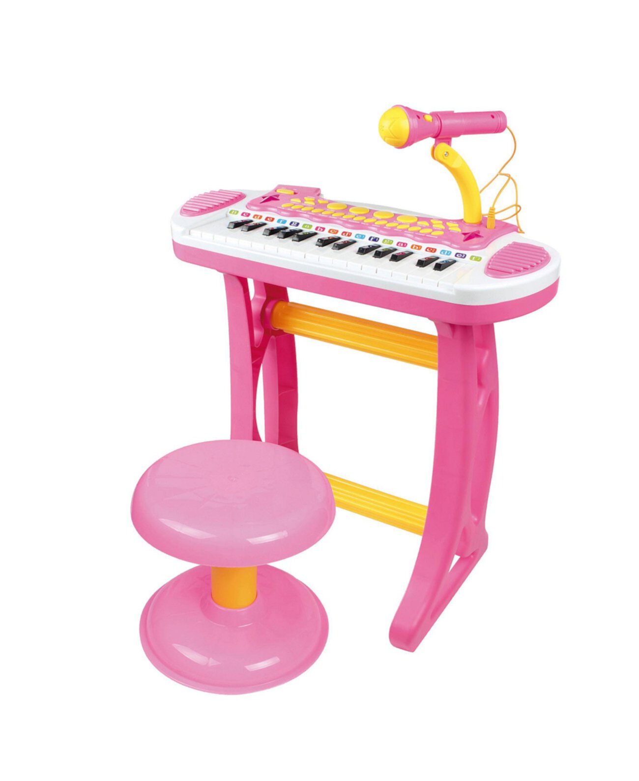 Childrens Toy Organ Keyboard w/ light 22 Musical Tracks, Pink Qaba