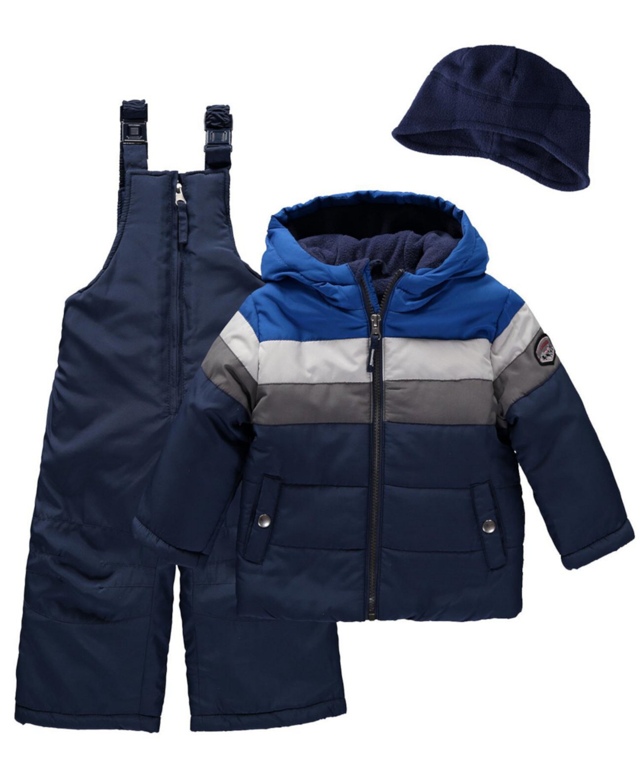 Куртка с цветными блоками для новорожденных мальчиков Snow Bib and Hat, комплект из 3 предметов S Rothschild & CO