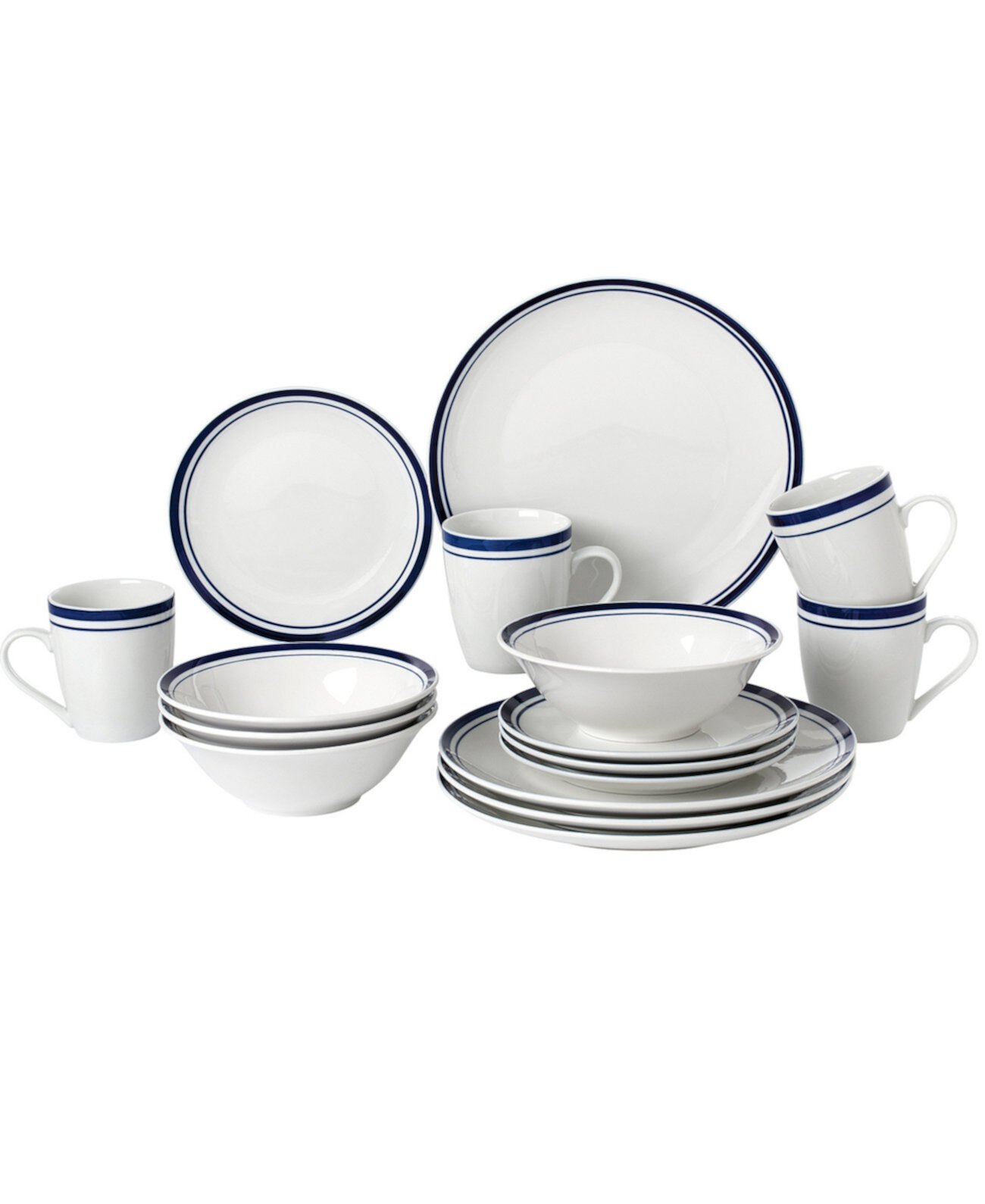 Сервиз Stripe из 16 предметов для набора посуды из 4 предметов Lorpen