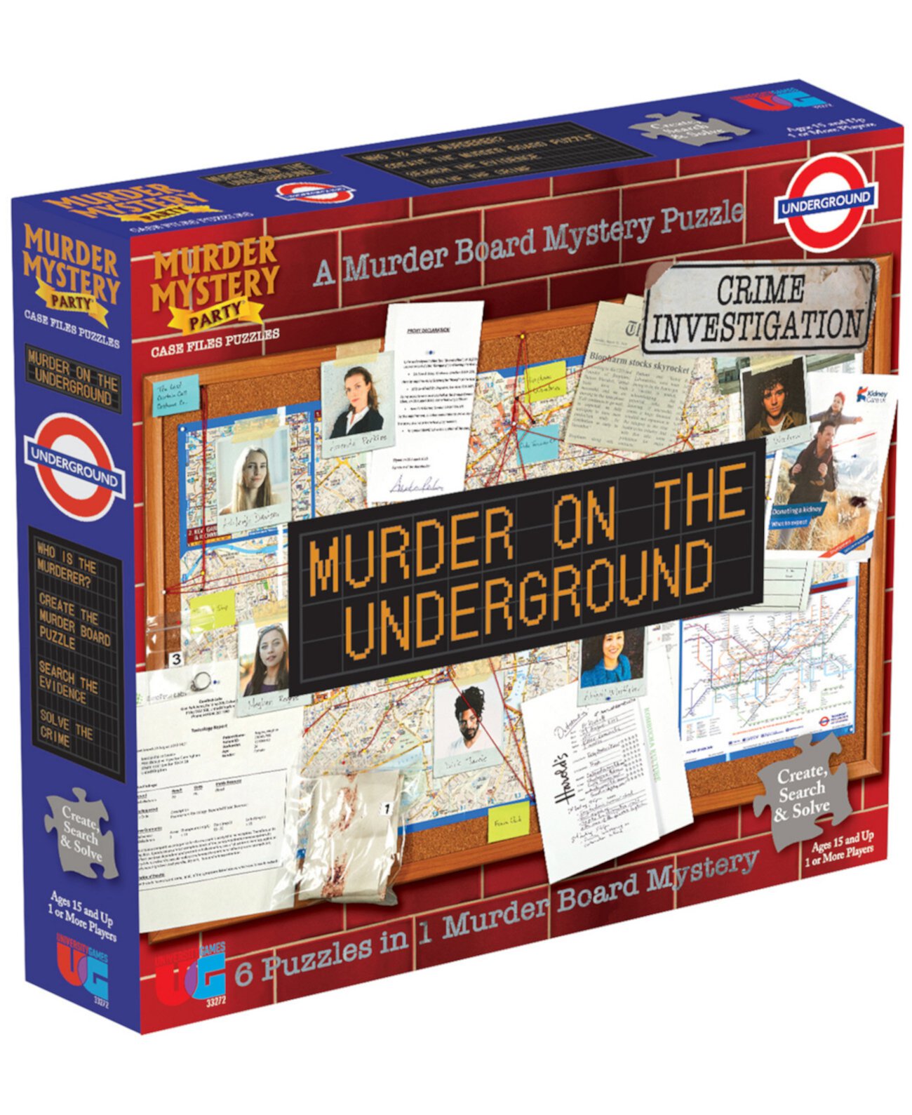 Файлы дел Murder Mystery Party Набор пазлов «Убийство в подполье», 100 деталей University Games