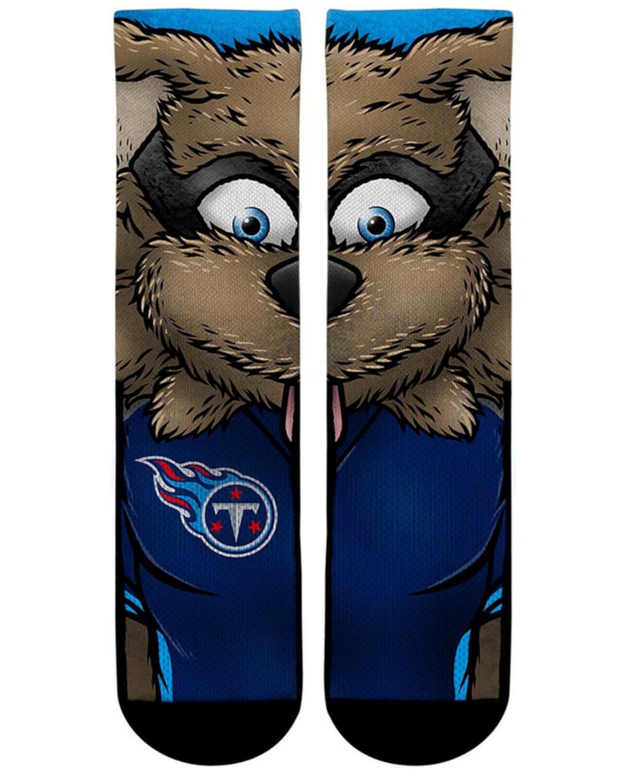 Youth Boys and Girls Tennessee Titans Split Face Mascot Multi Crew Socks Rock 'Em