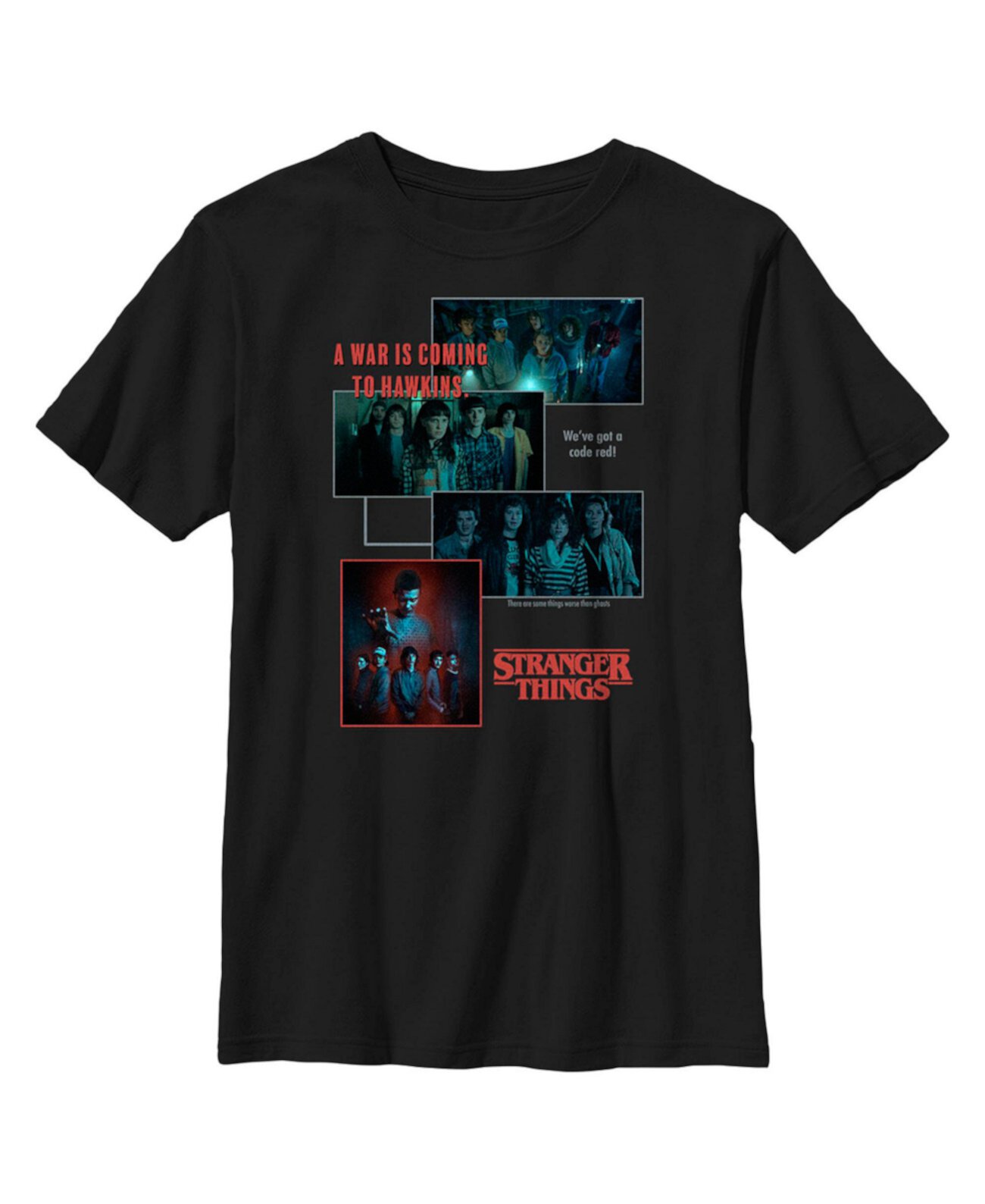 Boy's Stranger Things Scenes Collage War Is Coming To Hawkins  Child T-Shirt Netflix