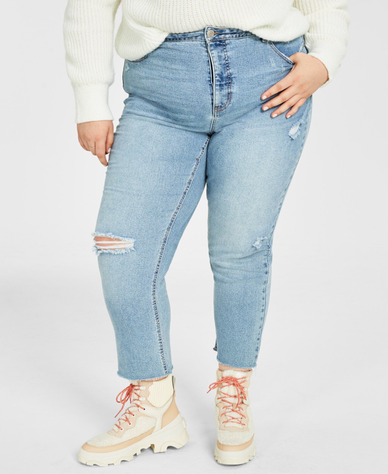 Модные рваные джинсы Mom размера плюс And Now This