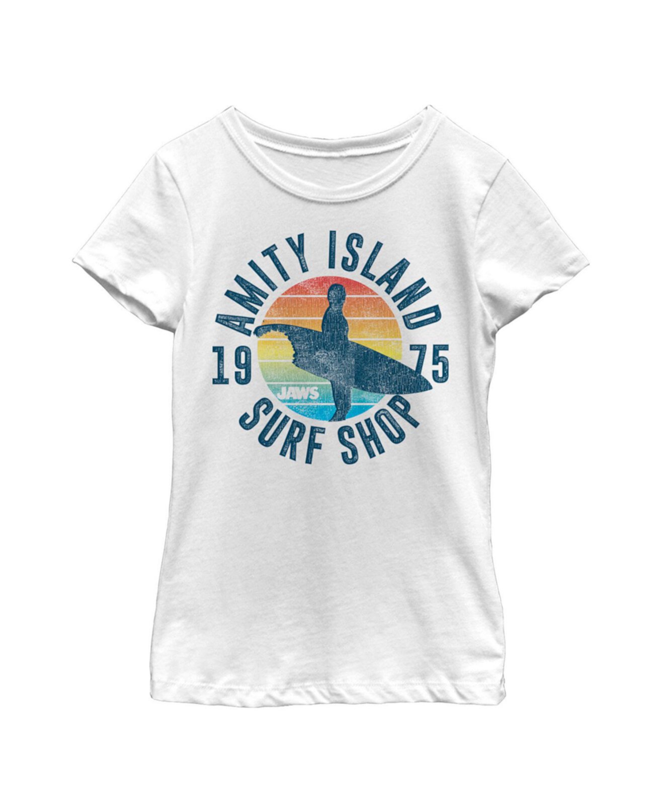 Детская футболка Girl's Jaws Retro Amity Island Surf Shop NBC Universal