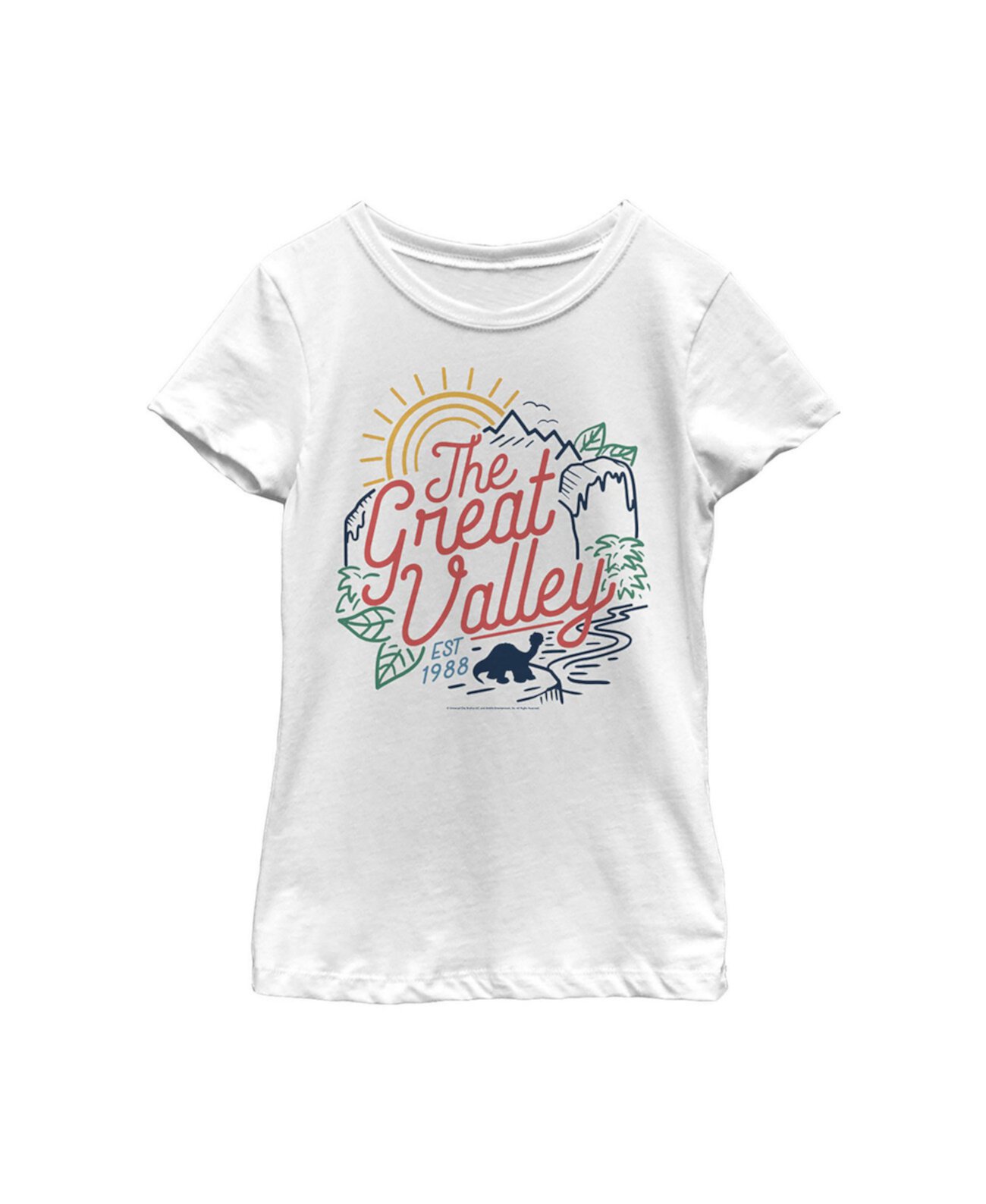 Красочная детская футболка The Land Before Time для девочек Great Valley Line NBC Universal
