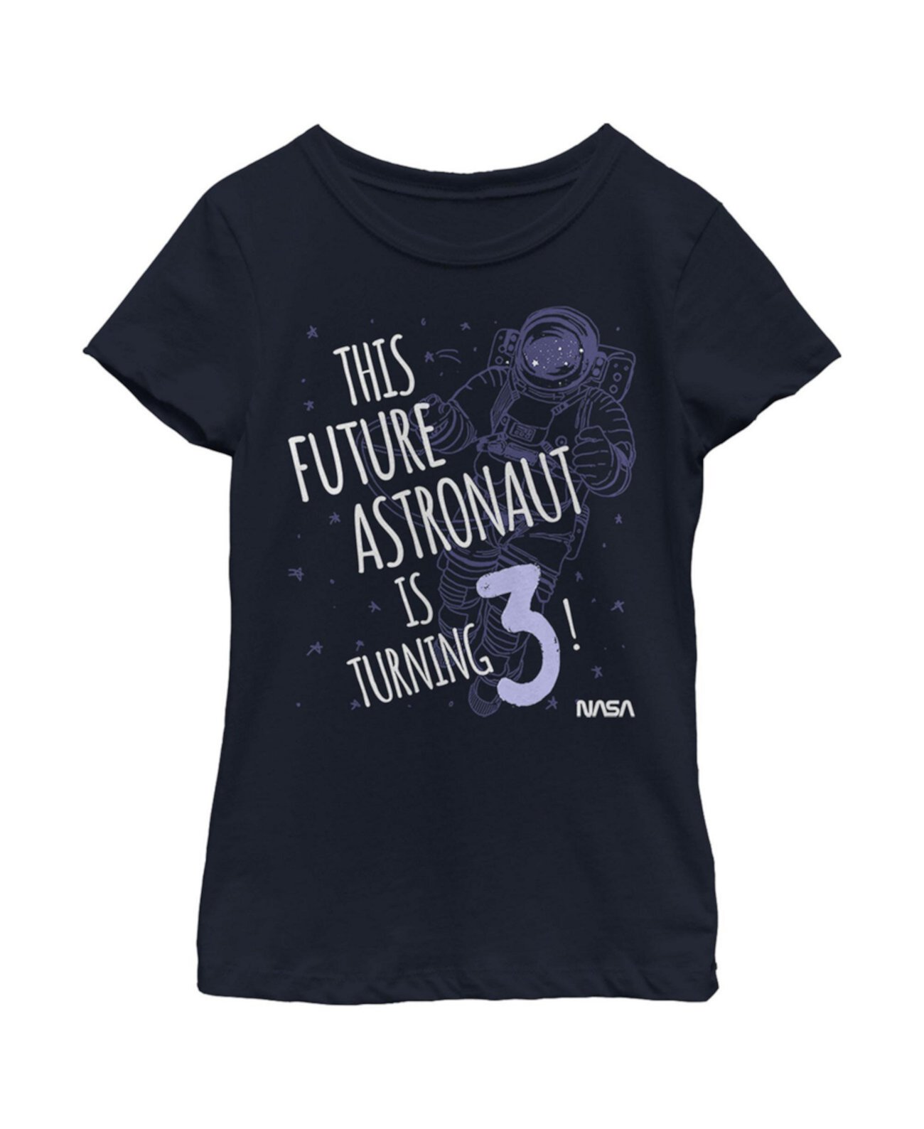 Детская футболка с контурным эскизом для девочки «Этот астронавт будущего» NASA