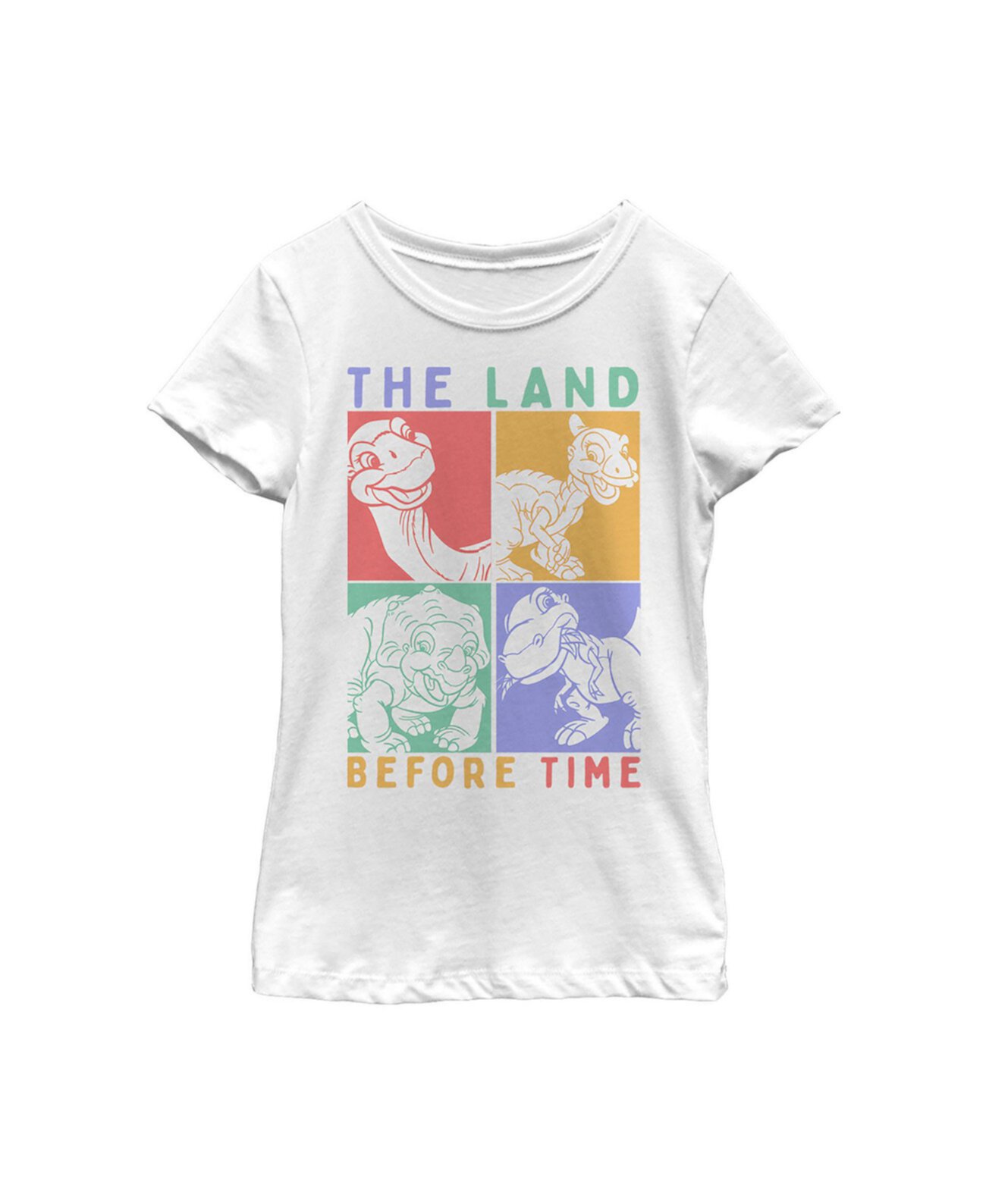 Детская футболка с квадратами динозавров «Земля до начала времён» для девочек NBC Universal