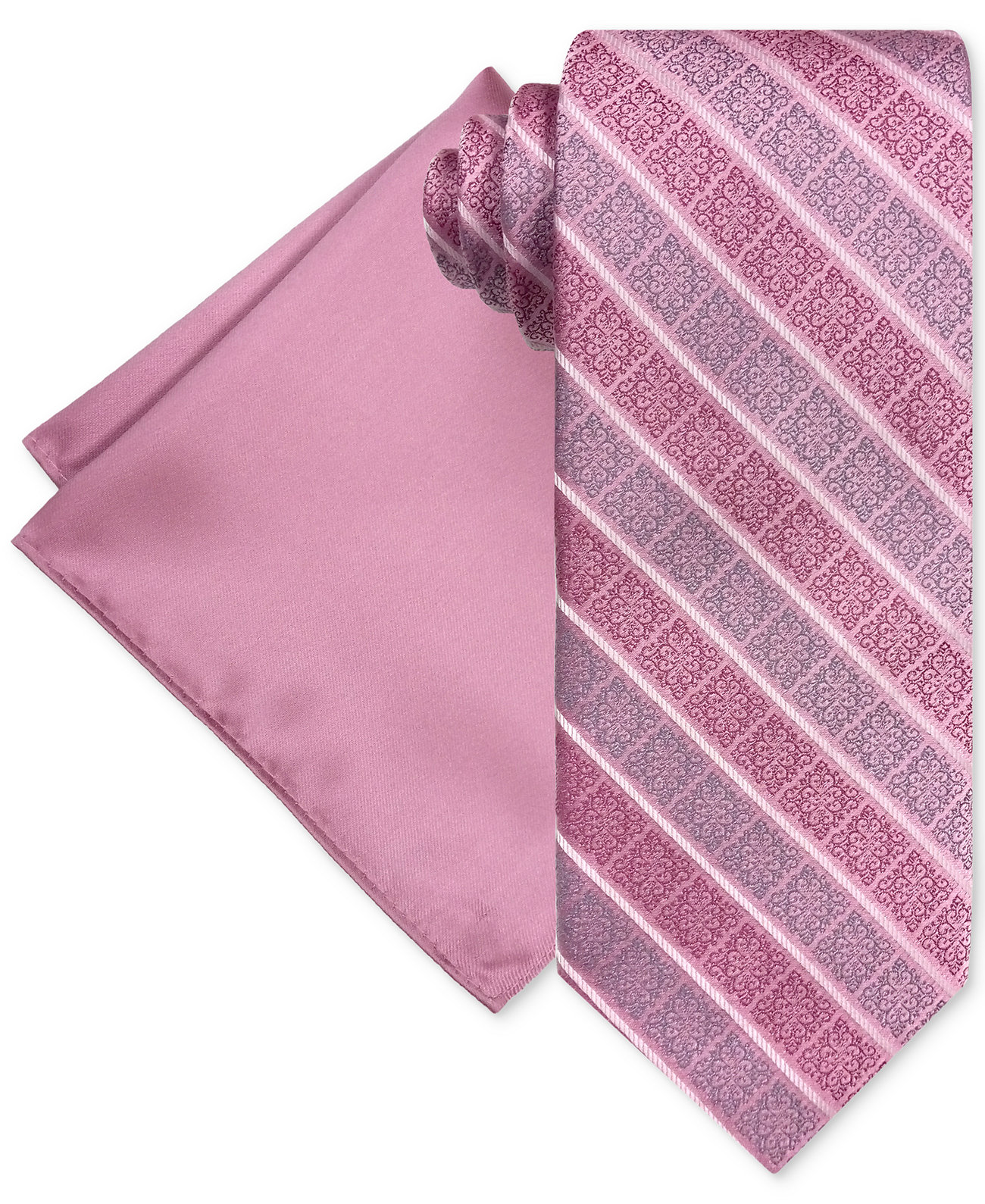 Мужской комплект из галстука и нагрудного платка с орнаментом в полоску Steve Harvey