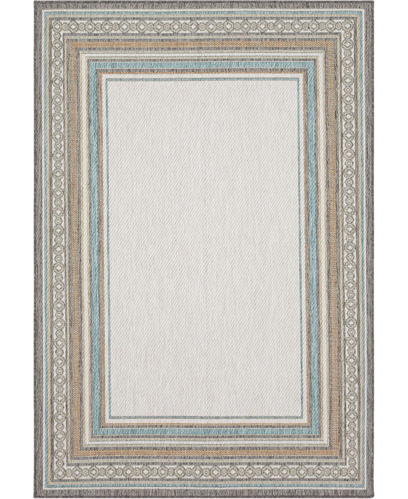 Malibu Outdoor Chain Border 4' x 5'6" Area Rug Mohawk