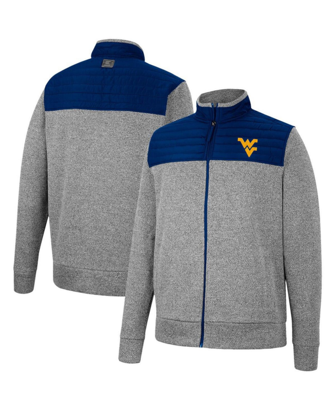 Мужская куртка с полным замком West Virginia Mountaineers Herringbone из флиса Colosseum